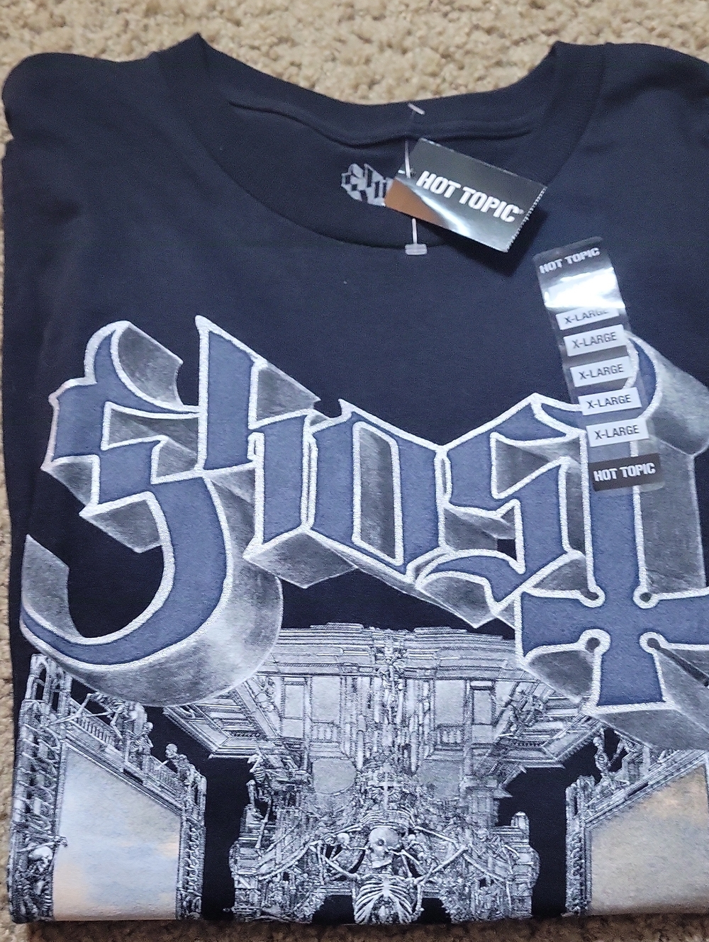 NWT Hot Topic Men’s Black ‘Ghost’ Graphic Tee